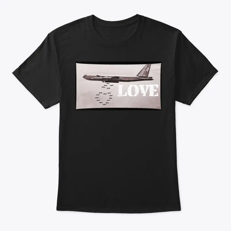 LOVE WAR B-52 BOMBER TEE WITH HEARTH